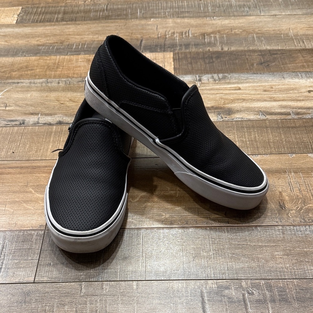 Vans Black Perforated Slip-On Sneakers